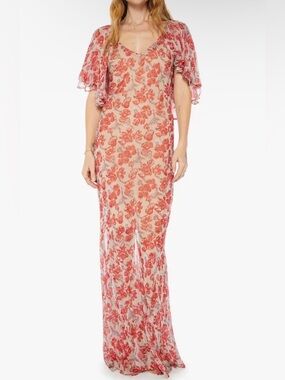 Natalie Martin Ramya Maxi Sheer Dress in Dove size S_NWT_ no slip